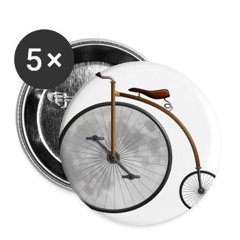 The moon and the bicycle - Buttons large 2.2''/56 mm (5-pack) - white - Front