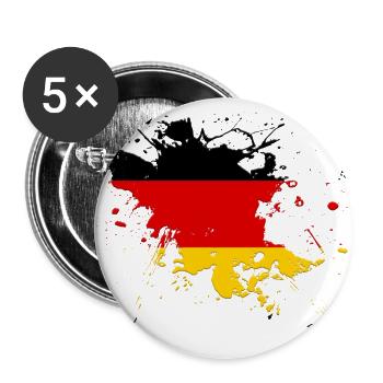 Germany flag as a splash of color - Buttons large 2.2''/56 mm (5-pack) - white - Front