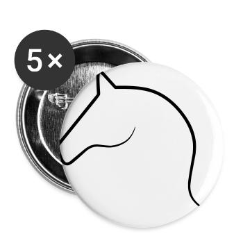 Line Art Horse - Buttons large 2.2''/56 mm (5-pack) - white - Front