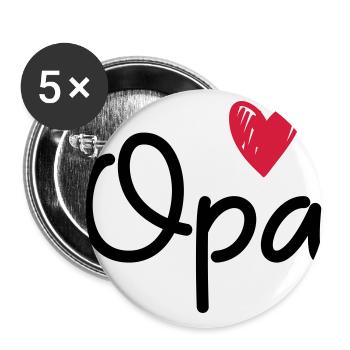 opa - der Opa ist der Beste - Buttons groß 56 mm (5er Pack) - Weiß - Vorne