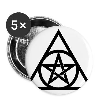Pentagramme oeil de Dieu triangle magie symbole occulte - Lot de 5 grands badges (56 mm) - blanc - Devant