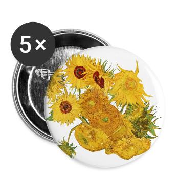 Vincent van Gogh Sunflowers Sunflowers Art Art - Buttons large 2.2''/56 mm (5-pack) - white - Front