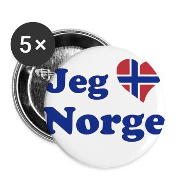 I love Norway - I love Norway - Buttons large 2.2''/56 mm (5-pack) - white - Front