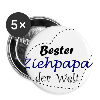 Bester Ziehpapa - Buttons groß 56 mm (5er Pack) - Weiß - Vorne