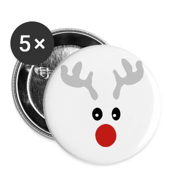 Rentier - Buttons groß 56 mm (5er Pack) - Weiß - Vorne