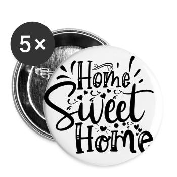 Home Sweet Home - Buttons large 2.2''/56 mm (5-pack) - white - Front