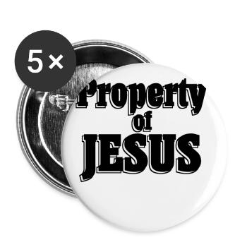 property of jesus - Buttons large 2.2''/56 mm (5-pack) - white - Front