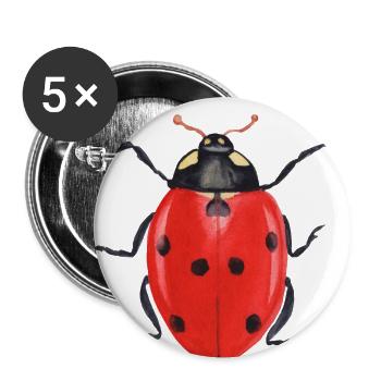 Ladybug Insects Gift Idea T-shirt - Buttons large 2.2''/56 mm (5-pack) - white - Front