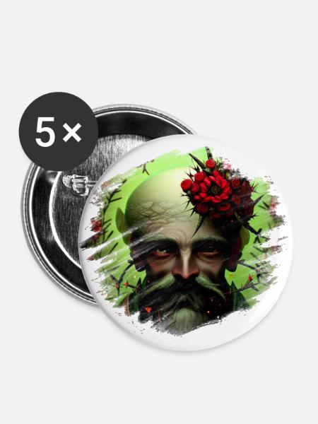 Fantasy - Buttons large 2.2''/56 mm (5-pack) - white