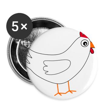 White Chicken Easter - Buttons large 2.2''/56 mm (5-pack) - white - Front