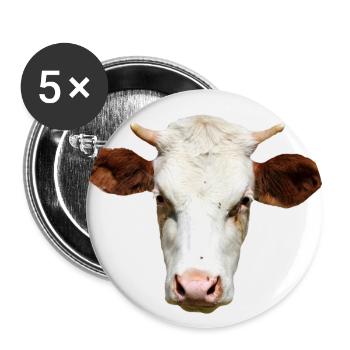 Personalisiertes Kuh-T-Shirt Geschenk für Bauern  - Buttons groß 56 mm (5er Pack) - Weiß - Vorne