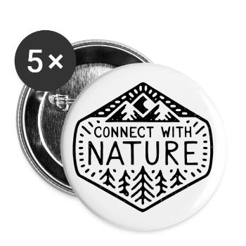 Verbindung mit der Natur - Buttons groß 56 mm (5er Pack) - Weiß - Vorne