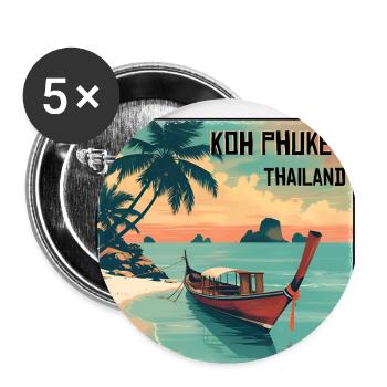 Koh Phuket - Buttons groß 56 mm (5er Pack) - Weiß - Vorne