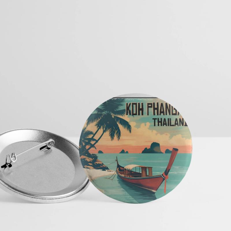 Koh Phangan Thailand Buttons groß 56 mm (5er Pack)