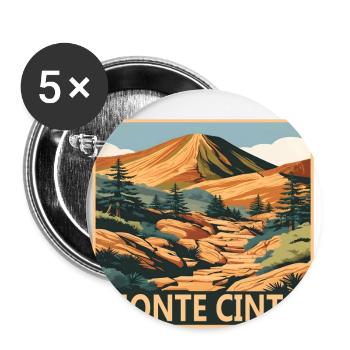 Monte Cinto Corsica - Buttons groß 56 mm (5er Pack) - Weiß - Vorne