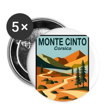 Monte Cinto, Corsica - Buttons large 2.2''/56 mm (5-pack) - white - Front