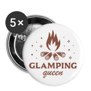 Glamping queen funny girl camping camper aesthetic - Buttons large 2.2''/56 mm (5-pack) - white - Front