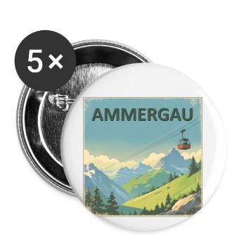Ammergau - Buttons groß 56 mm (5er Pack) - Weiß - Vorne