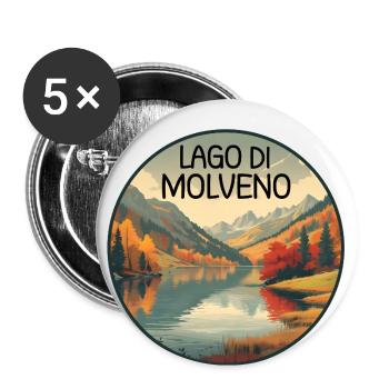 Lago di Molveno - Lot de 5 grands badges (56 mm) - blanc - Devant