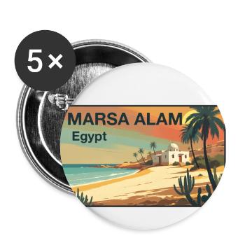 Marsa Alam - Lot de 5 grands badges (56 mm) - blanc - Devant