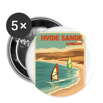 Hvide Sande alternatively Denmark - Buttons large 2.2''/56 mm (5-pack) - white - Front