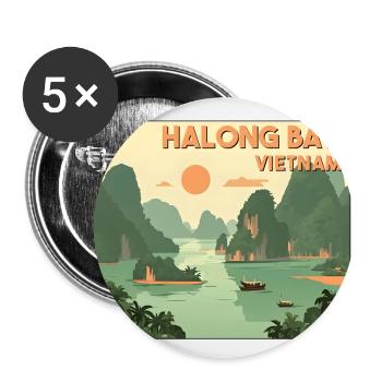 Halong Bay Vietnam - Buttons large 2.2''/56 mm (5-pack) - white - Front