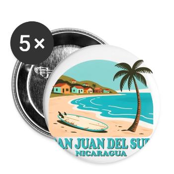 san juan del sur Nicaragua - Buttons large 2.2''/56 mm (5-pack) - white - Front