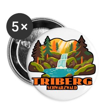 Triberg Schwarzwald - Buttons groß 56 mm (5er Pack) - Weiß - Vorne