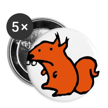 Eichhörnchen - Buttons groß 56 mm (5er Pack) - Weiß - Vorne