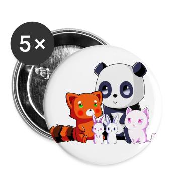 Team Kawaii - Buttons groß 56 mm (5er Pack) - Weiß - Vorne