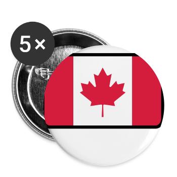 Drapeau national du Canada - Lot de 5 grands badges (56 mm) - blanc - Devant