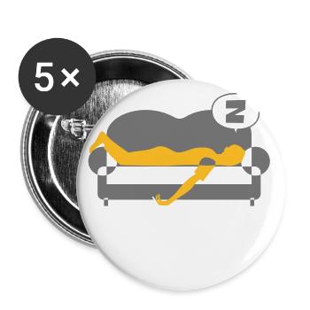 Ich bin im Ruhestand. Also nehme ich einen Nap. - Buttons groß 56 mm (5er Pack) - Weiß - Vorne