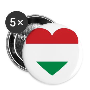 Love Liebe geschenk UNGARN Hungary - Buttons groß 56 mm (5er Pack) - Weiß - Vorne