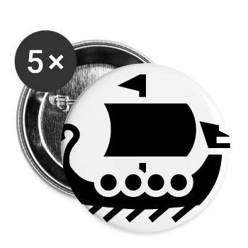 viking - Lot de 5 grands badges (56 mm) - blanc - Devant