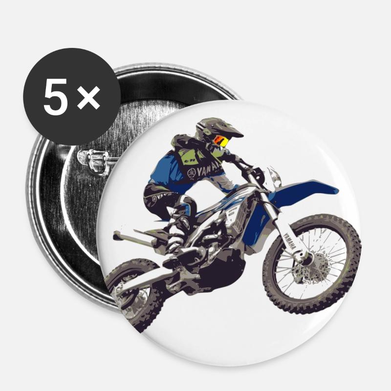 Motocross - Buttons large 2.2''/56 mm (5-pack) - white