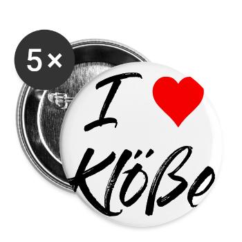 I love Klöße - Buttons groß 56 mm (5er Pack) - Weiß - Vorne