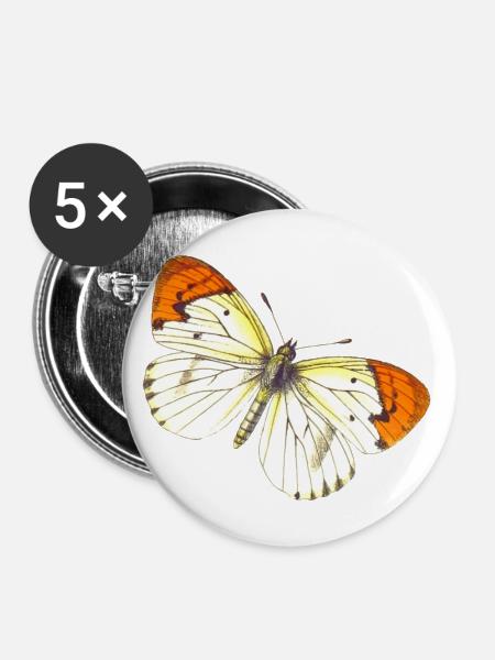 Butterfly - Buttons groß 56 mm (5er Pack) - Weiß