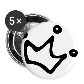 Princesses Princess Queen Prince King Crown - Buttons large 2.2''/56 mm (5-pack) - white - Front
