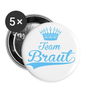 TEAM BRAUT hochzeit heiraten JGA trauung liebe - Buttons groß 56 mm (5er Pack) - Weiß - Vorne