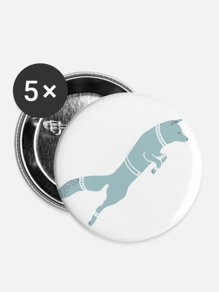 SPACE FOX - Buttons groß 56 mm (5er Pack) - Weiß