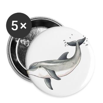 Baby dolphin - Baby dolphin design - Baby dauphin - Buttons large 2.2''/56 mm (5-pack) - white - Front
