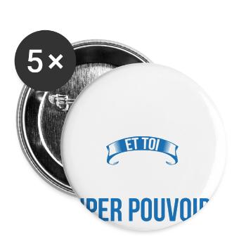 Orthoptiste super pouvoir homme - Lot de 5 grands badges (56 mm) - blanc - Devant