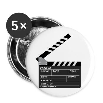 Film Produzent Take Regisseur Cut Kino Geschenk - Buttons groß 56 mm (5er Pack) - Weiß - Vorne