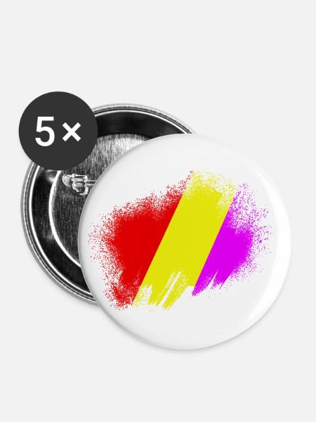 Flagge der Republik - Buttons groß 56 mm (5er Pack) - Weiß