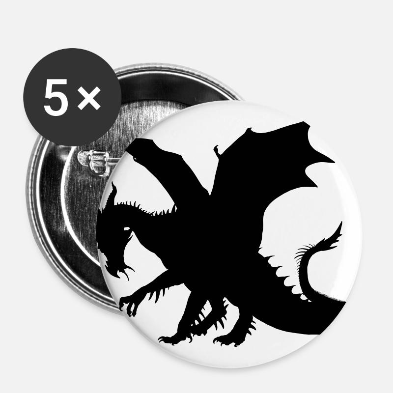 Dragon - Buttons large 2.2''/56 mm (5-pack) - white
