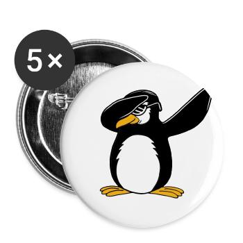 Dabbing Pinguin Funny Dance Geschenk - Buttons groß 56 mm (5er Pack) - Weiß - Vorne