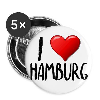 J'aime Hambourg - Lot de 5 grands badges (56 mm) - blanc - Devant