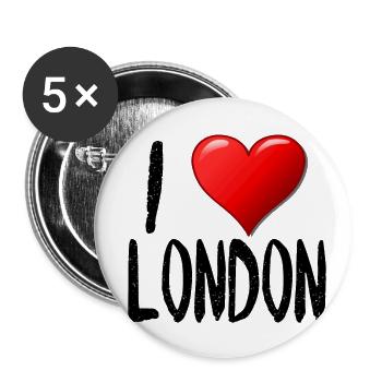 I Love London - Buttons large 2.2''/56 mm (5-pack) - white - Front