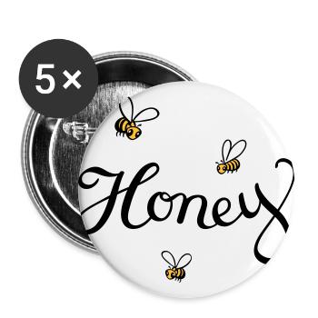 honey bee - Buttons large 2.2''/56 mm (5-pack) - white - Front