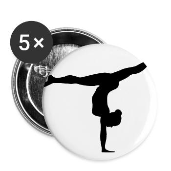 gymnaste, gymnastique - Lot de 5 grands badges (56 mm) - blanc - Devant